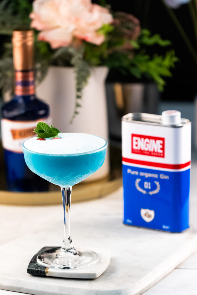 Engine Gin Blue Lagoon Cocktail