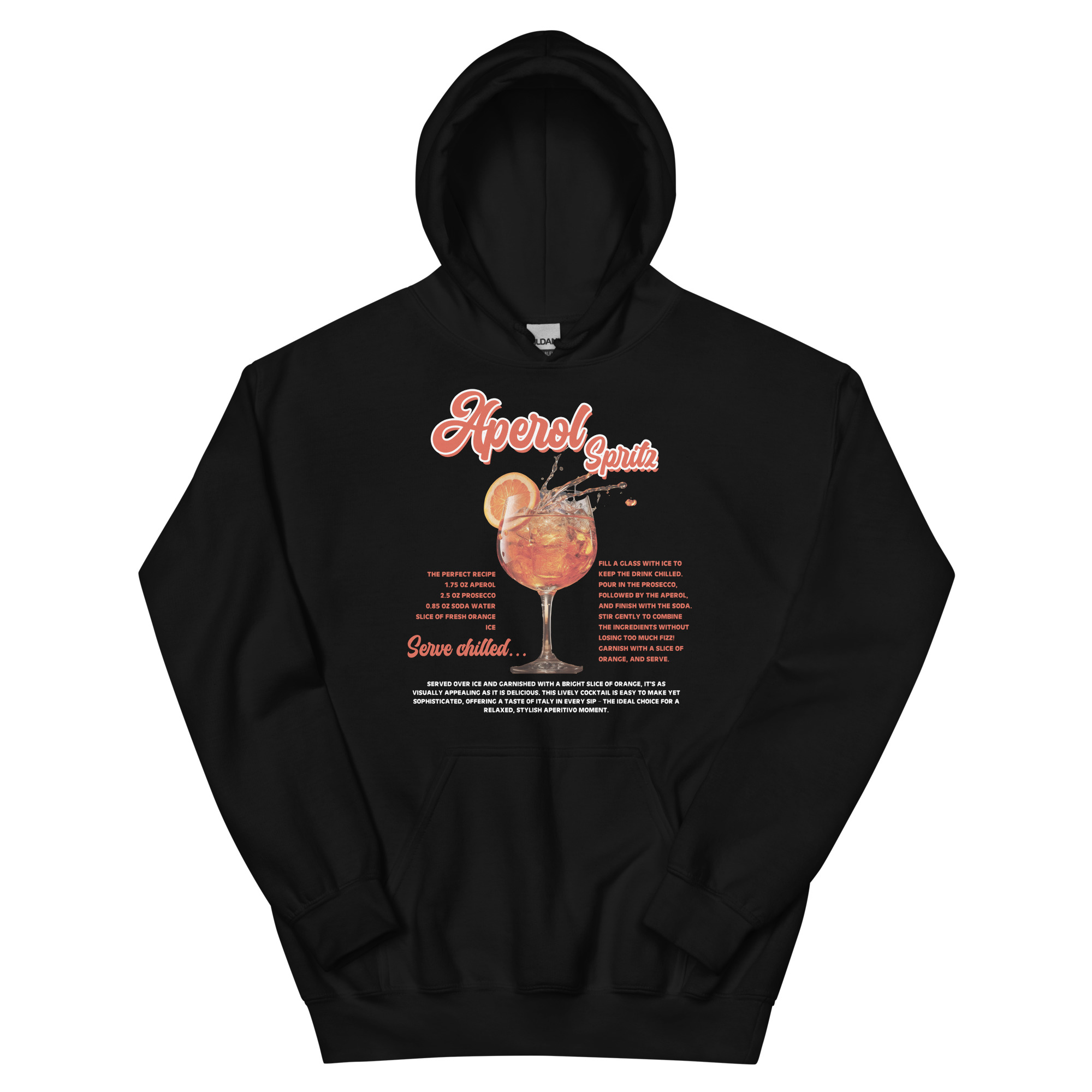 Aperol Spritz Serve Chilled Premium Hoodie Black / Navy