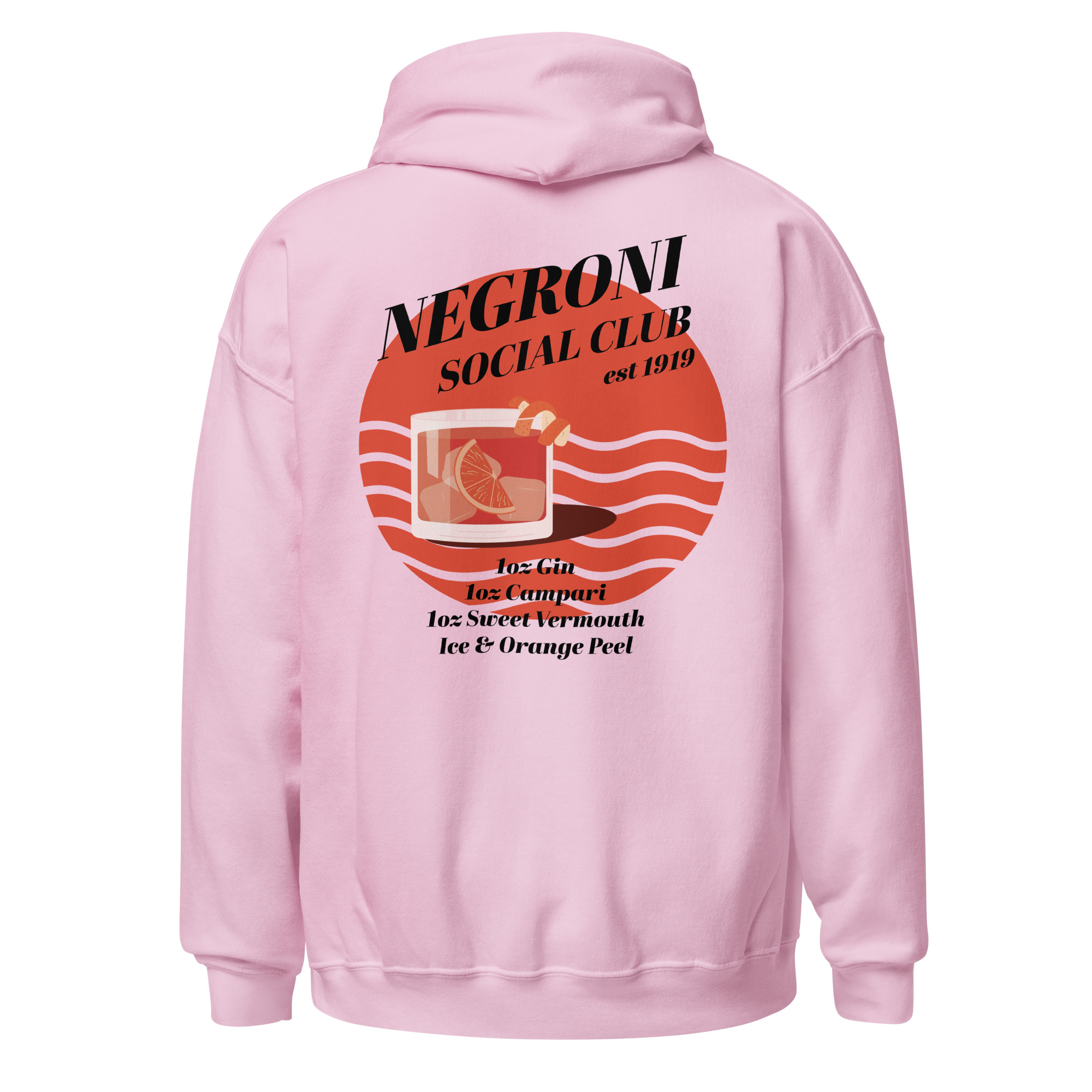 Negroni Social Club Premium Hoodie in Powder Pink / White - Image 2