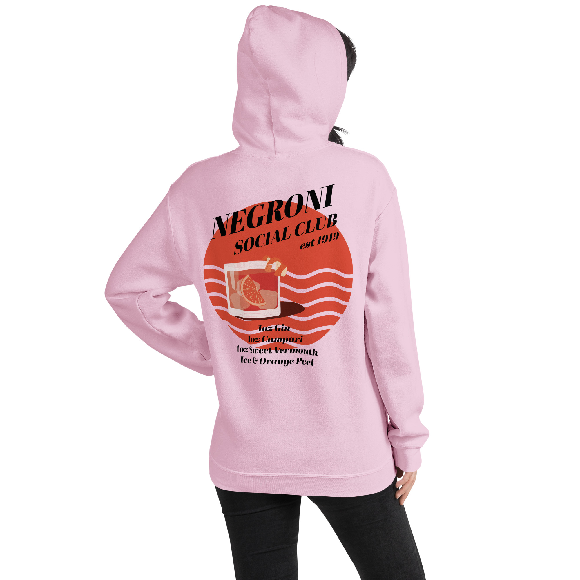 Negroni Social Club Premium Hoodie in Powder Pink / White - Image 5