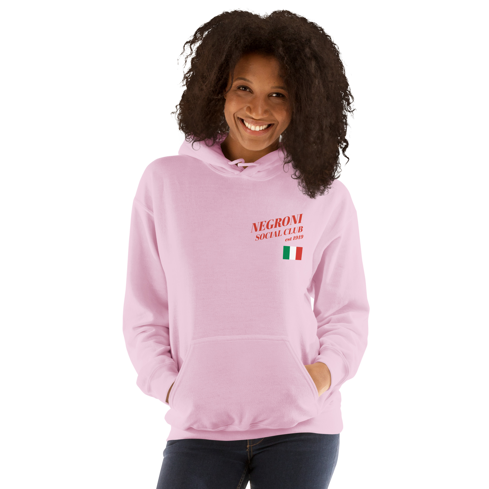 Negroni Social Club Premium Hoodie in Powder Pink / White - Image 4