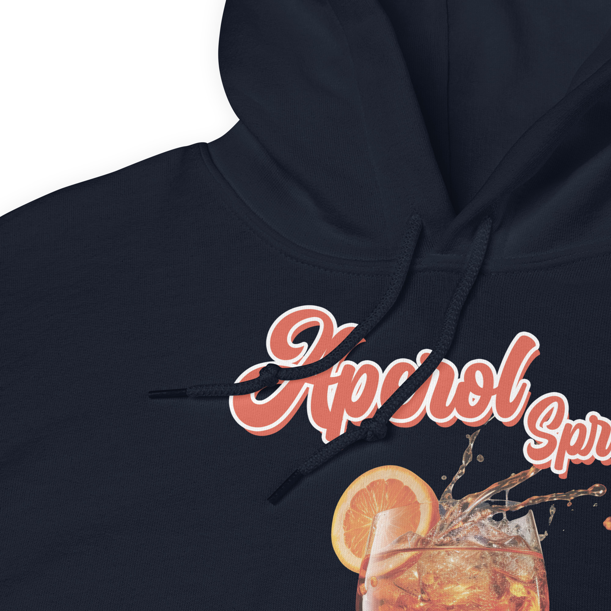 Aperol Spritz Serve Chilled Premium Hoodie Black / Navy - Image 6