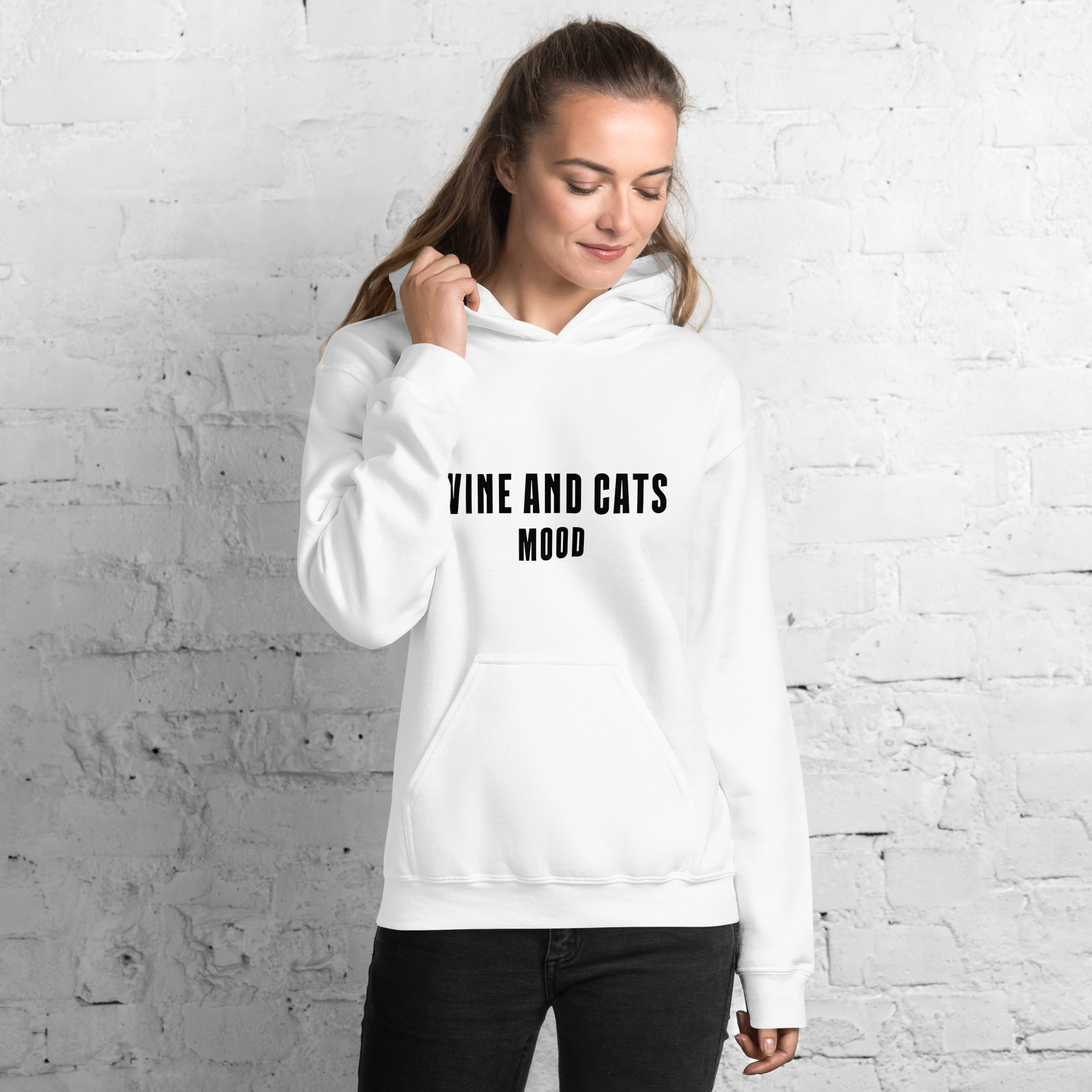 Wine & Cats Mood Premium Hoodie - Image 2