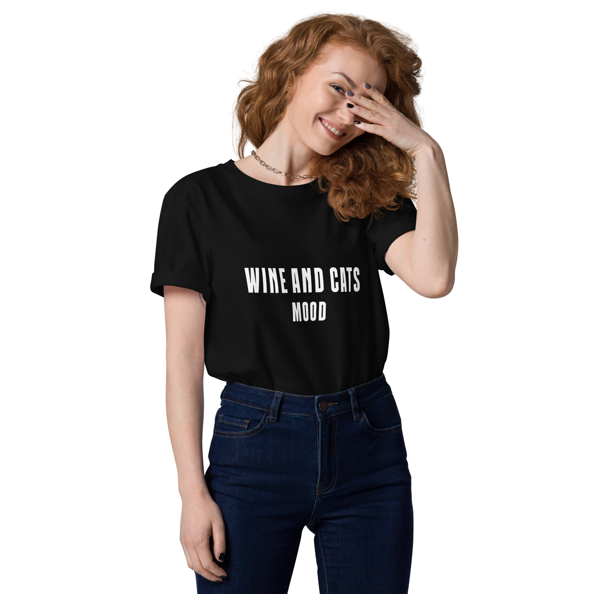 Wine & Cats Mood Organic Cotton T-Shirt - Image 2