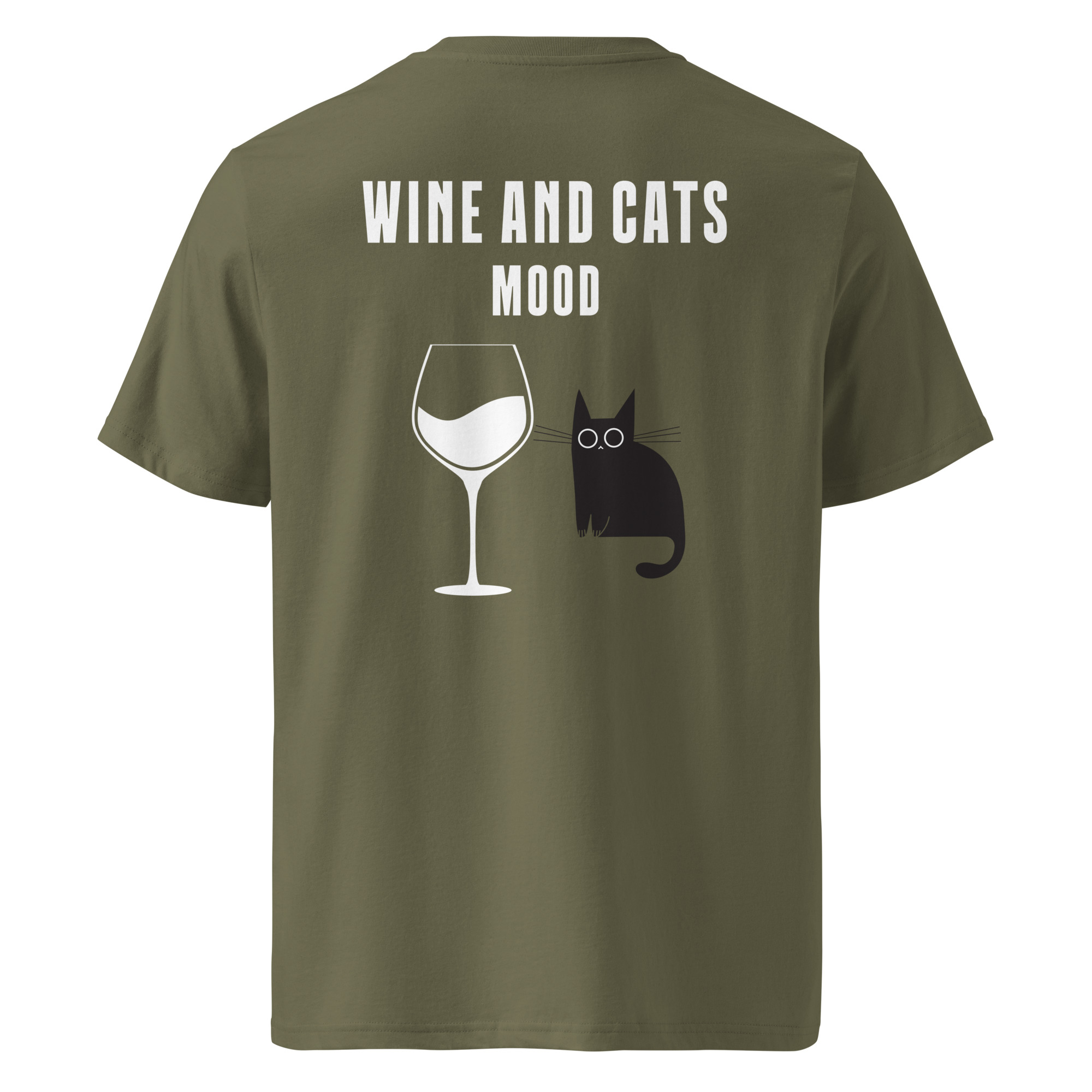 Wine & Cats Mood Organic Cotton T-Shirt - Image 12
