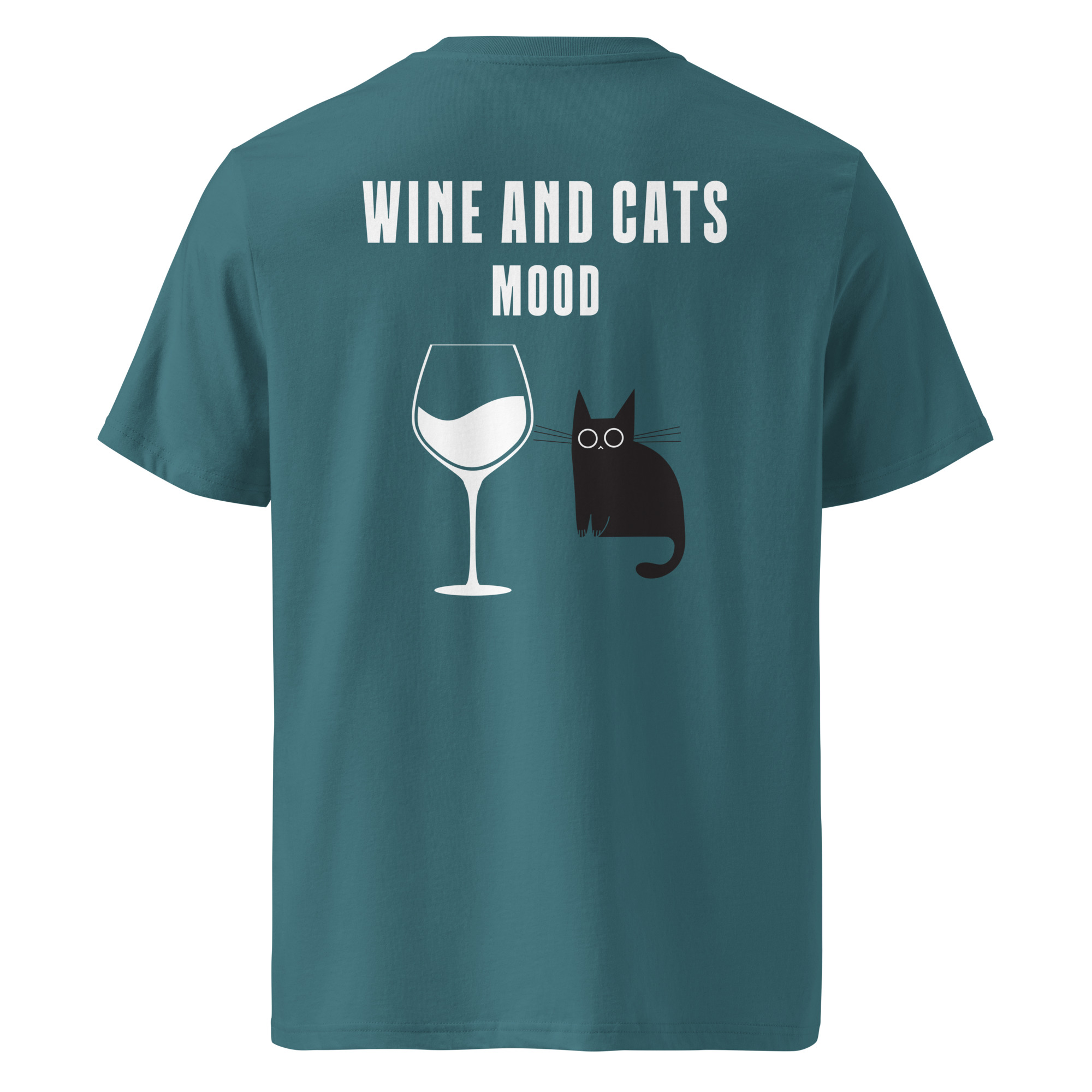 Wine & Cats Mood Organic Cotton T-Shirt - Image 14