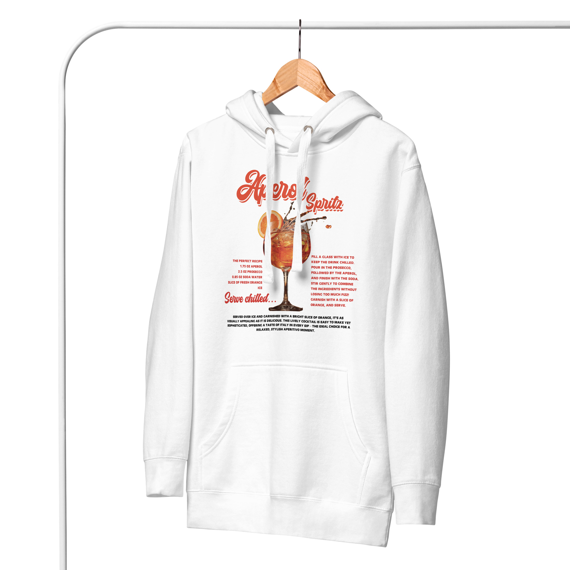 Aperol Spritz Premium White Hoodie - Image 3