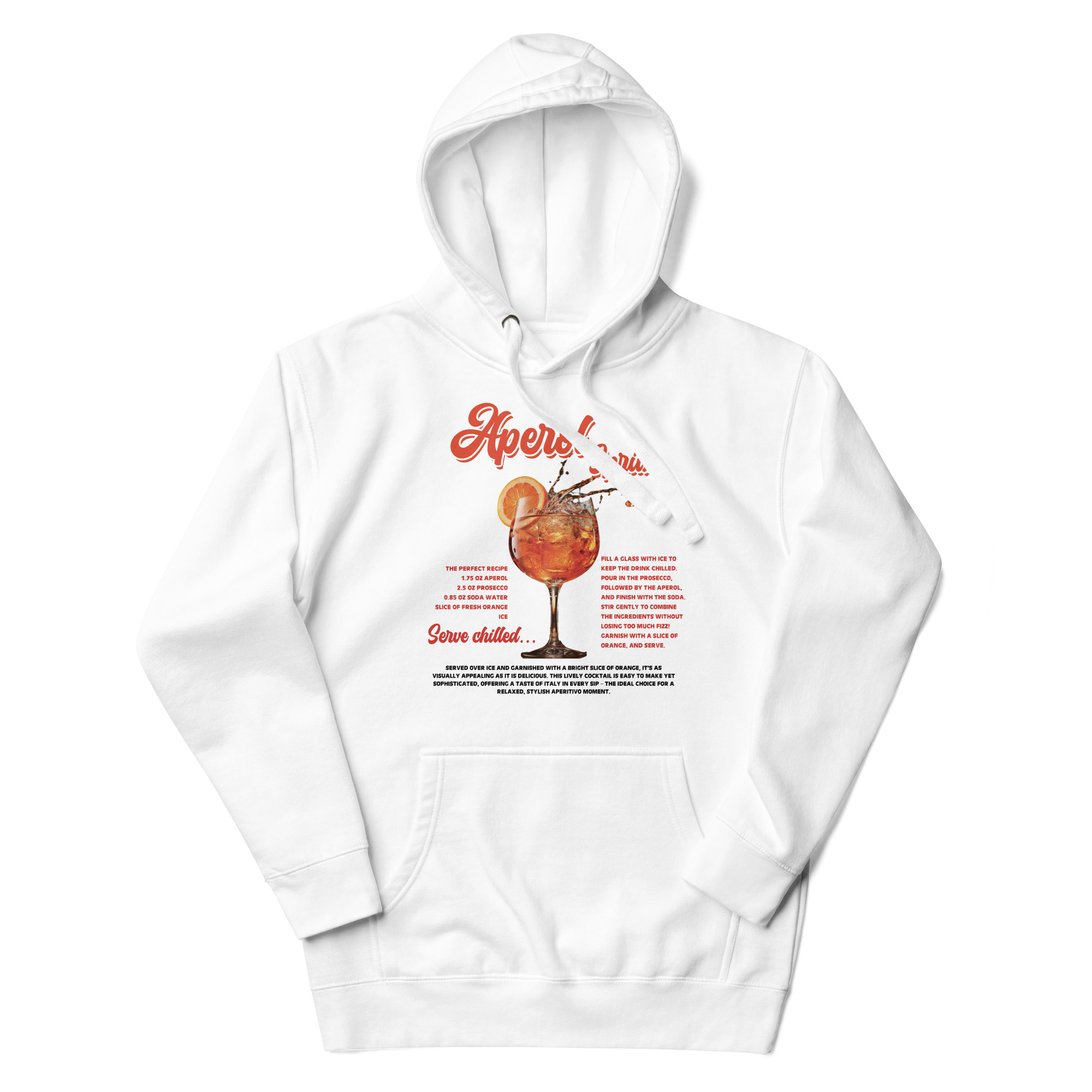 Aperol Spritz Premium White Hoodie - Image 6