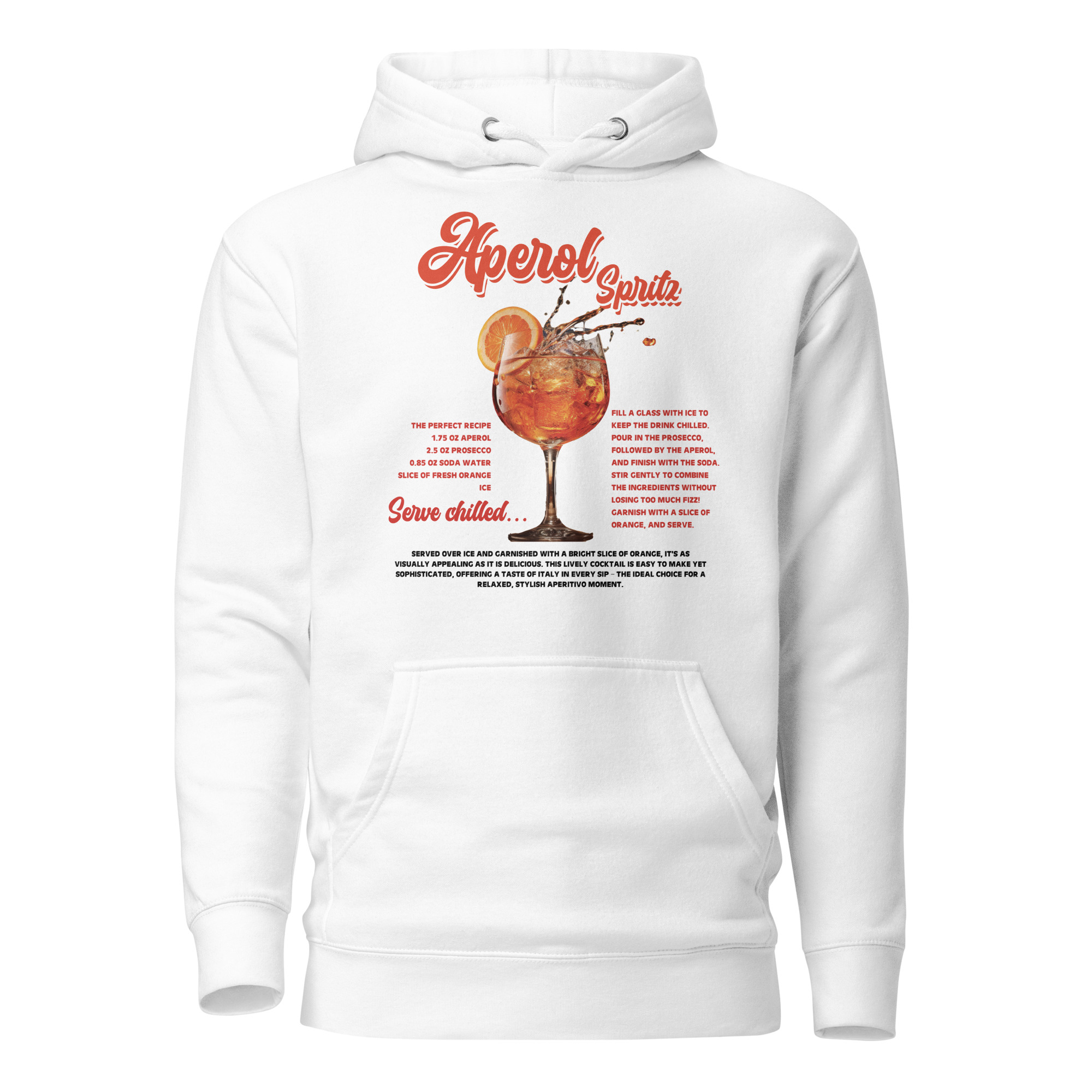 Aperol Spritz Premium White Hoodie - Image 9